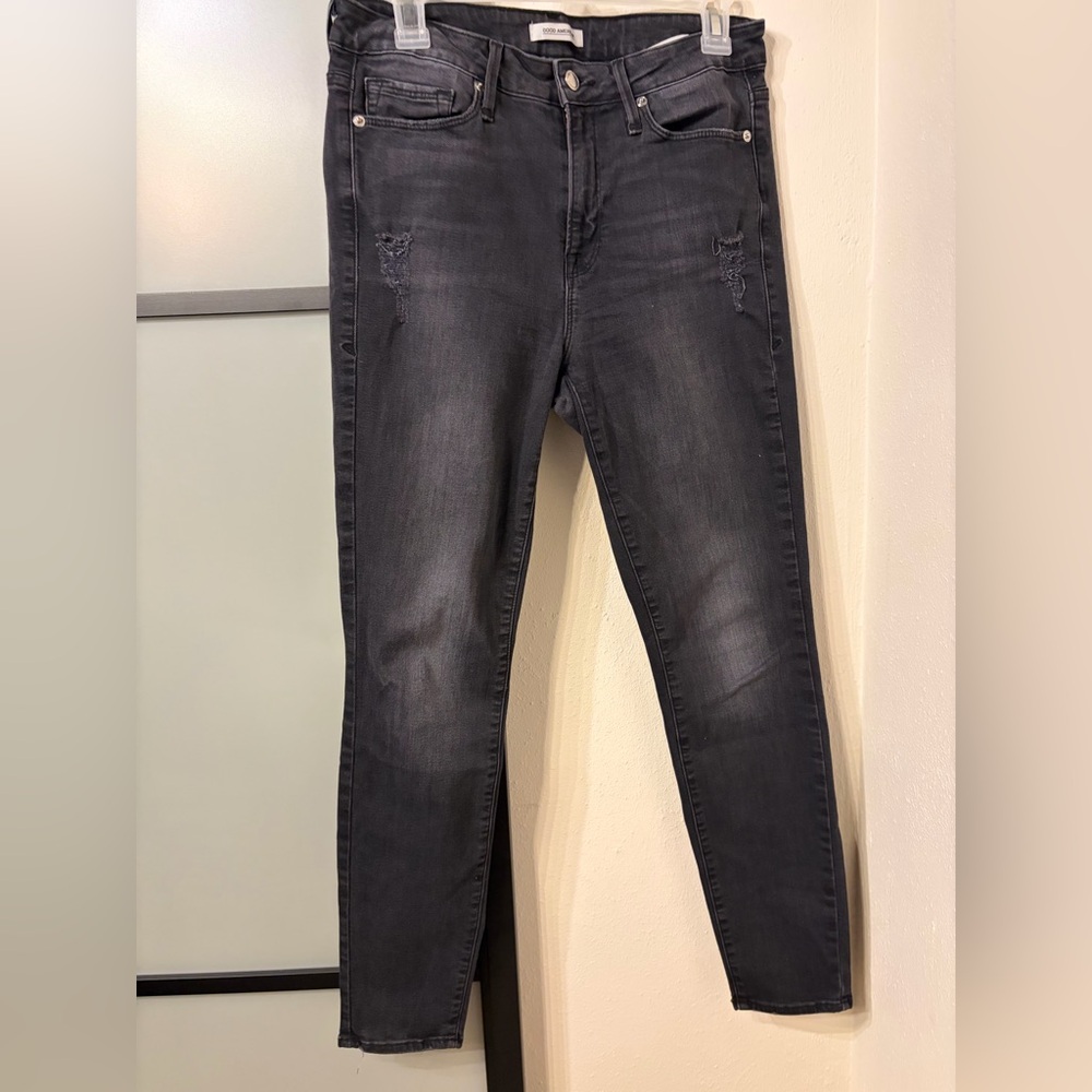 Good American Charcoal Gray High-Rise Denim Jeans